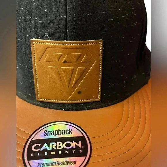 Carbon Element Snapback Men's/Women's Hat Black with Tan - Picture 3 of 12
